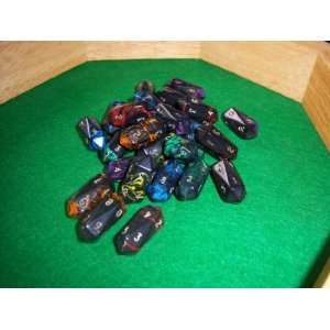  Crystal Shaped Swirly 10 Sided D10 Dice: Toys & Games