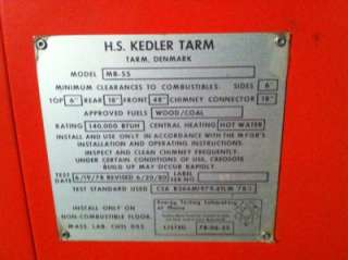 TARM MB 55 Wood/Coal Boiler 144/220 BTU  