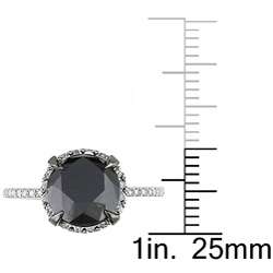 10k White Gold 3 3/4ct TDW Black and White Diamond Ring (G H, I2 I3 