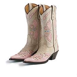 Lane Pink Butterflies Womens Cowboy Boots  