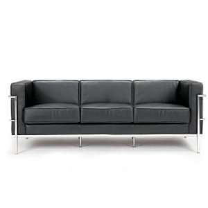 Leather Sofa Free Delivery At Home F02 Black or White Leather Living 