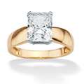 Ultimate CZ 10k Yellow Gold Cubic Zirconia Solitaire Ring   