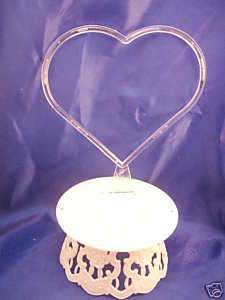 Wedding Cake top accessories plastic thin heart & base  