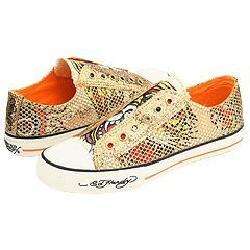 Ed Hardy Glitter Cage Womens Gold Shoes  