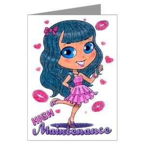  Greeting Card High Maintenance Girl with Kisses 