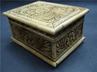 ANTIQUE CHINESE OX BONE CARVED BOX  