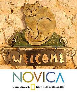 Cat Smiles Welcome Iron Welcome Sign (Mexico)  Overstock