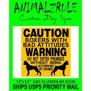    BOXER ALUMINUM SIGN DOGS GUARD WARNING 3105: Everything Else