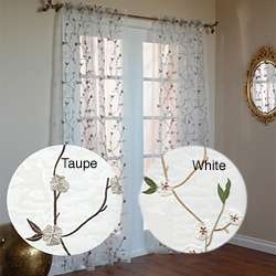 Cherry Blossom 84 inch Sheer Curtain Panel Pair  Overstock