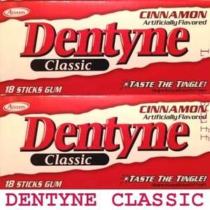 DENTYNE CLASSIC CINNAMON CHEWING GUM   TWO Boxes   24 18 Stick Packs 