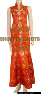 Chinese clothing cheongsam dress gown qipao 5A0208 blue  