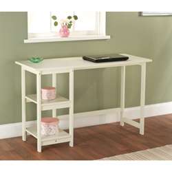 White Solid Wood Emory Desk  Overstock