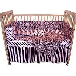 Tadpoles Damask 4 piece Pink and Brown Crib Set  Overstock