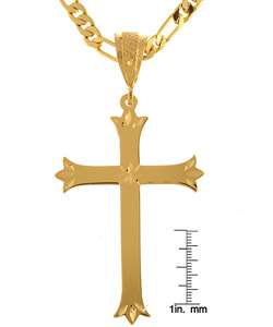 14k Gold Overlay Classic Cross Necklace  