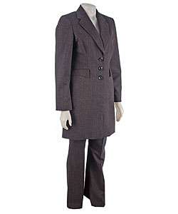 Larry Levine 2 piece Pant Suit with Long Jacket  Overstock