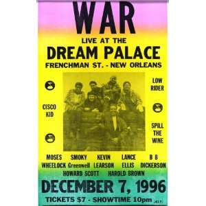 WAR Live At the Dream Palace with Cisco Kid, Low Rider 14 X 22 
