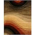 Hand Tufted Wool Red Swirl Rug (79 x 99)  Overstock
