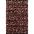 Nepalese Hand knotted Black Bottle Cap Wool Rug (6 x 9 