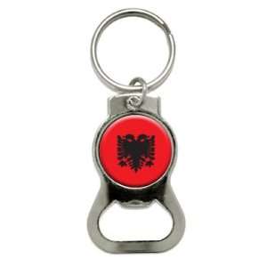 ALBANIA ALBANIAN FLAG   Bottle Cap Opener Keychain Ring 