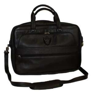  Debossed Black Leather Laptop Bag Oakland Raiders: Sports 