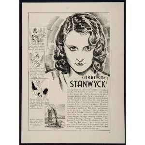 1933 Barbara Stanwyck Lewis Stone Actor Film Movie Star   Original 