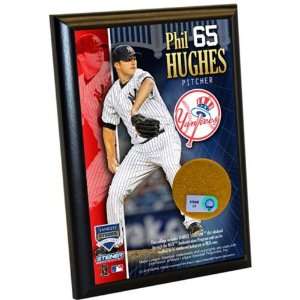  Phil Hughes Plaque with Used Game Dirt   4x6: Patio, Lawn 
