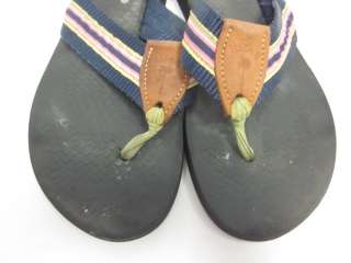 You are bidding on a pair of ELIZA B. Striped Thongs Flip Flops 