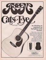 1978 VINTAGE AD FOR Aspen Cats Eye Acoustic Guitars  
