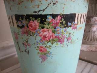   Original Painting CHRISTIE REPASY GARDEN PAIL CAN Pink Roses Signed