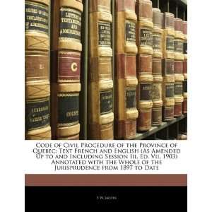  Code of Civil Procedure of the Province of Quebec Text 