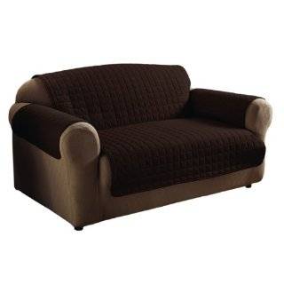  Sure Fit Chocolate Quilted Suede Sofa Protector
