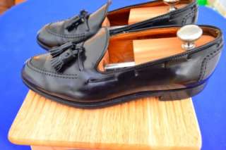   GENUINE SHELL CORDOVAN Black Tassle Moccasin SHOES LOAFERS 10.5 11 D