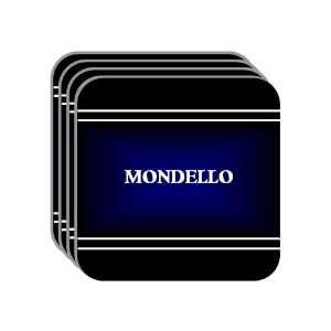   Name Gift   MONDELLO Set of 4 Mini Mousepad Coasters (black design