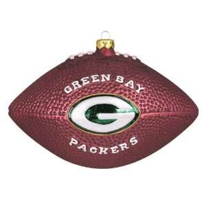  Pack of 2 NFL Green Bay Packers Glass Football Christmas 
