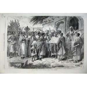 1868 Abyssinian Church Festival Palm Sunday Natives Art 