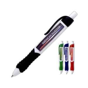  Promo   Pen with white barrel and contrasting grip and clip 