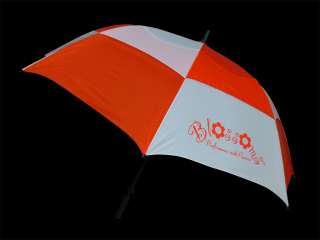 Blossoms Double Canopy Orange Automatic Golf Umbrella 62 Canopy 