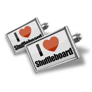 Cufflinks I Love shuffleboard   Hand Made Cuff Links A 