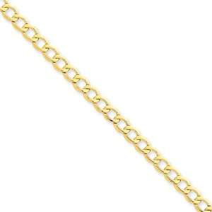  14k 5.25mm Semi Solid Curb Link Chain: Jewelry