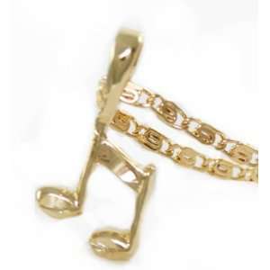  Gorgeous 24k Gold Layered GL Musical Note Charm Necklace 