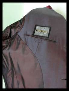 Plum Purple Vintage Bespoke Custom Suit w/ Chesterfield Topcoat Size 