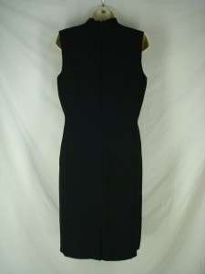 Size 8 Ann Taylor Loft Black High Neck Sheath Dress Lined Straight M 