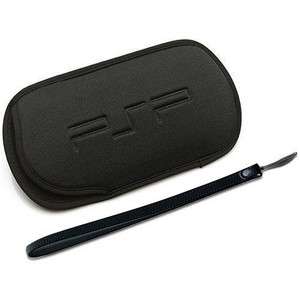   New Black Soft Case Pouch Bag + Strap for PSP 1000 2000 3000  