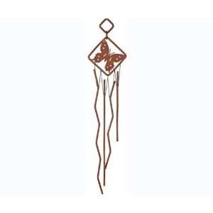   Butterfly Dancer   Chime and Bells, Rust Finish Steel, 4 Steel Rods
