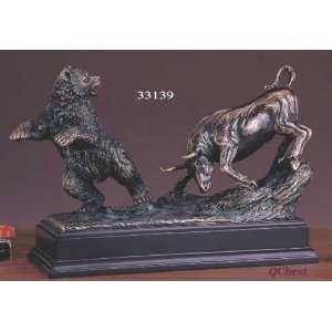   Sculpture Stock Market Bear & Bull 13 W X 9.5 H