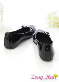   Synthetic Leather Round Toe Flat Black Shoe Free Shipping  