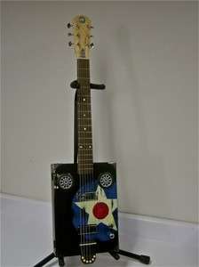   Mojo Hand Painted Clydesdale 6 String Cigar Box Guitar w/ Hard Case