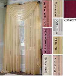 Platinum Voile Sheer Rod Pocket 95 inch Curtain Panel  Overstock