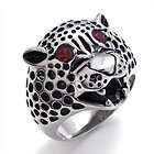 Mens Vintage Silver Leopard Stainless Steel Ring US Size 10 RA1985010