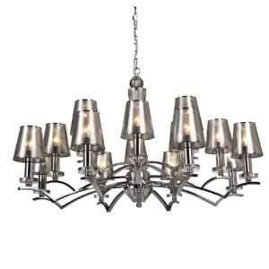   Chandelier In Chrome With Metal Mesh Chrome Shade